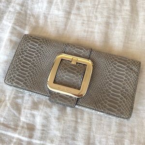 Michael Kors | Grey Snakeskin Leather Clutch